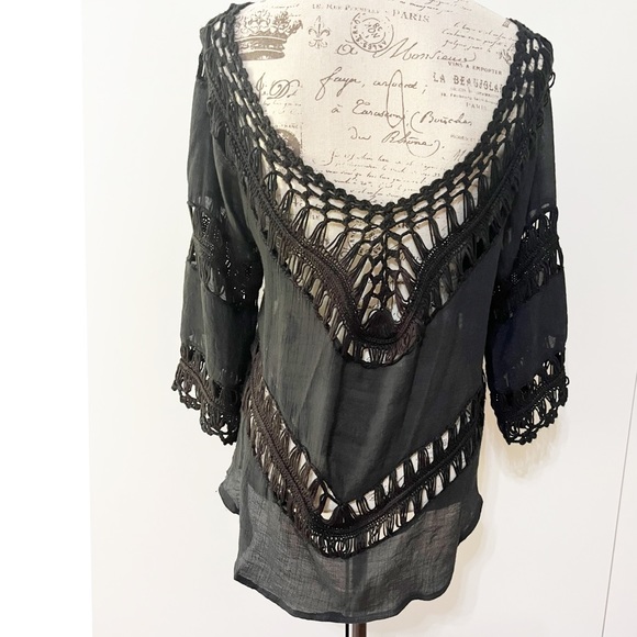 Black BOHO Blouse - Picture 3 of 4